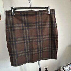 George Brown Plaid Pencil Skirt